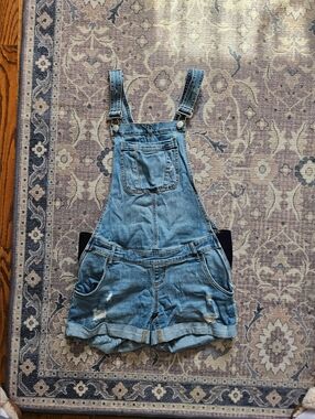 Motherhood Maternity Light Blue Denim Short Overalls